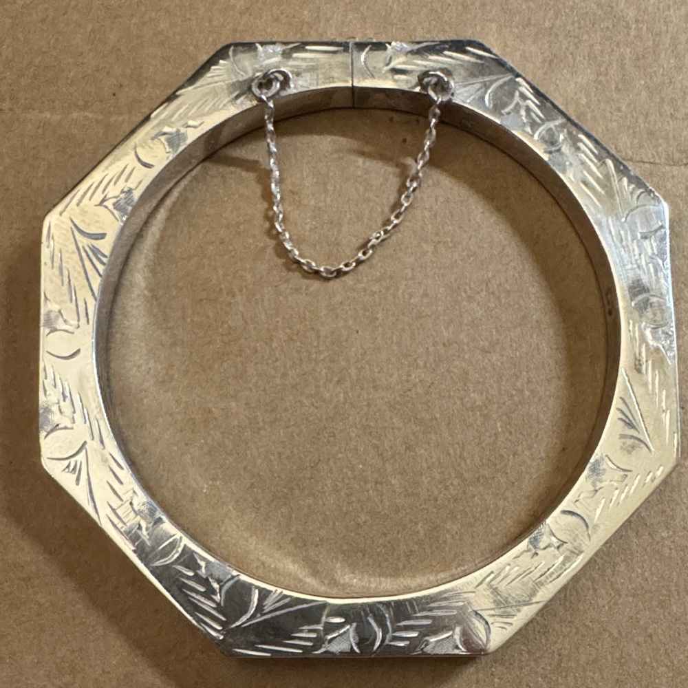 Sterling Silver Octagonal Bangle Bracelet